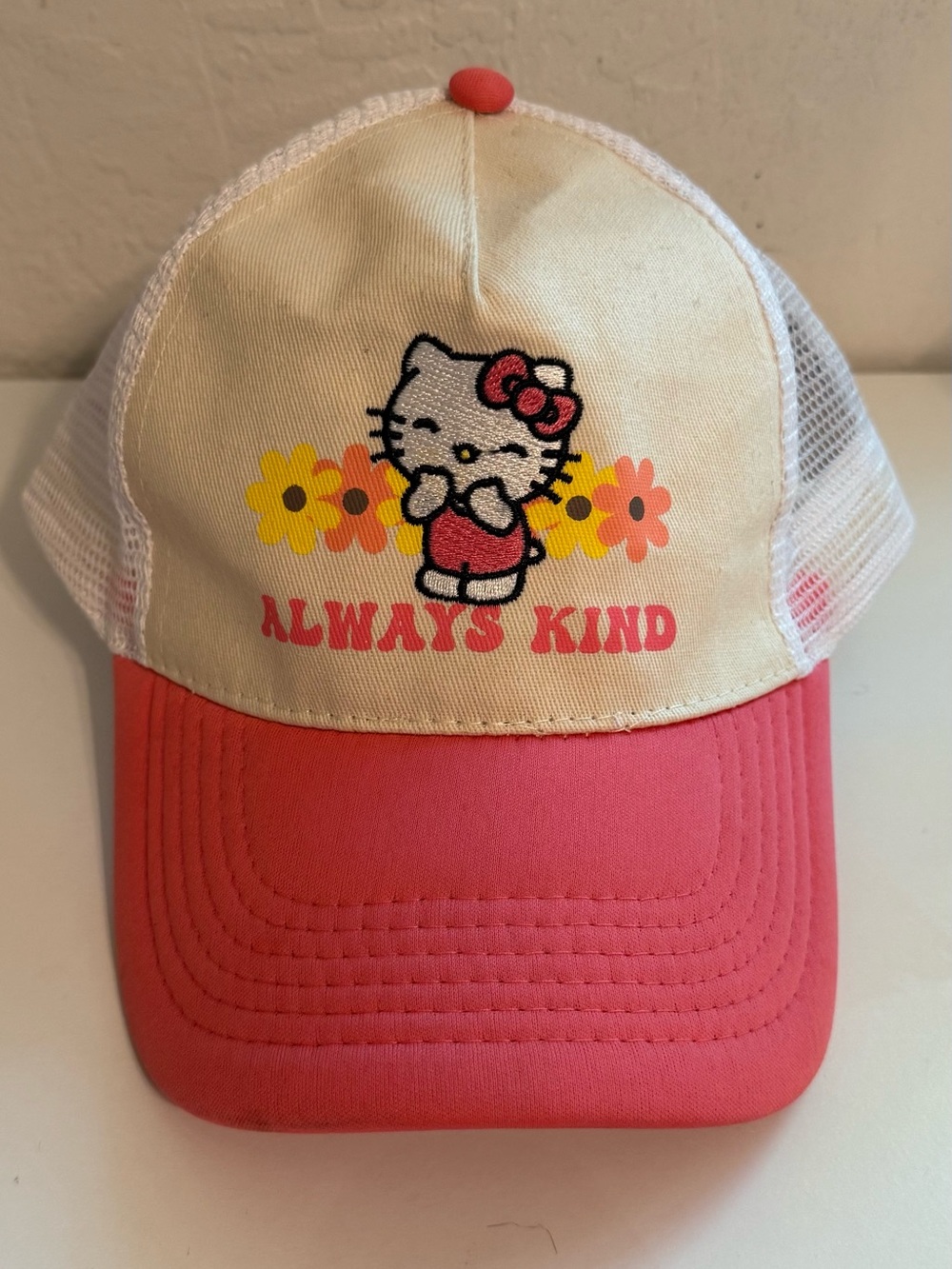 Hello Kitty Always Kind Pink Trucker Hat Snapback Mesh Cap Sanrio